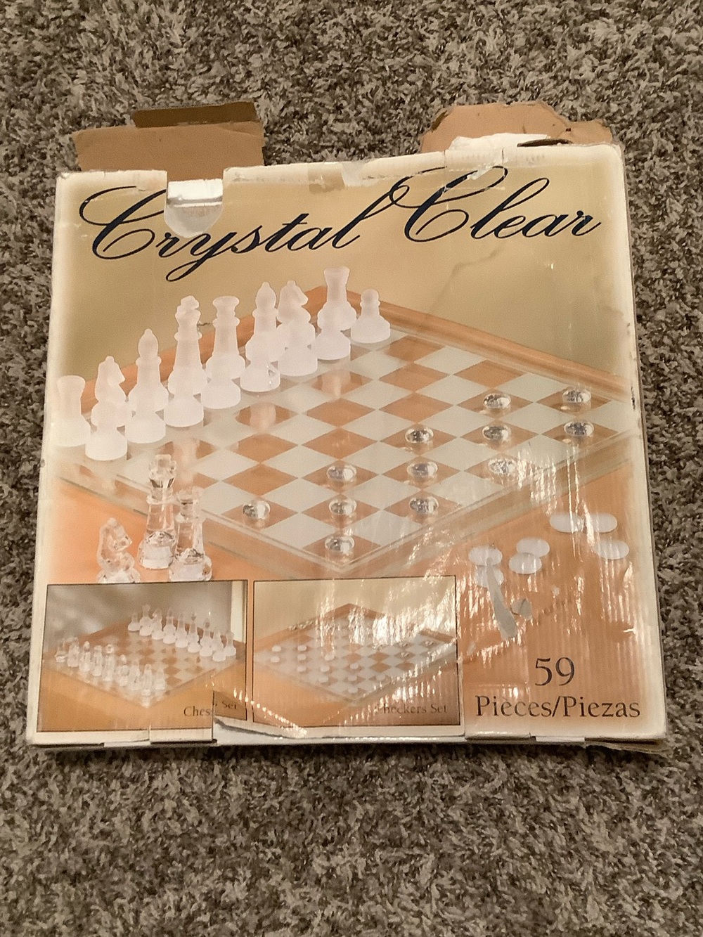 Crystal Clear Chess and Checkers Set - Clear/Transparent